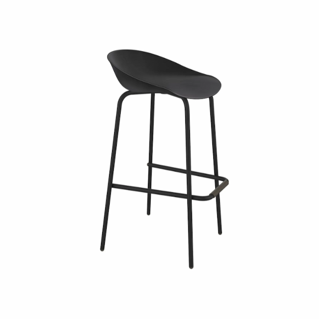 Стул барный Клен SHT-ST19/S29Р шеф260 (черный муар, черный)