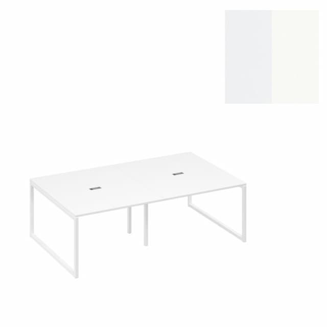 Стол 280 переговорный Юнитекс А4 с опорами QUATTRO А4 Б4 135-2 БП (280x144x75) белый премиум/металлокаркас белый